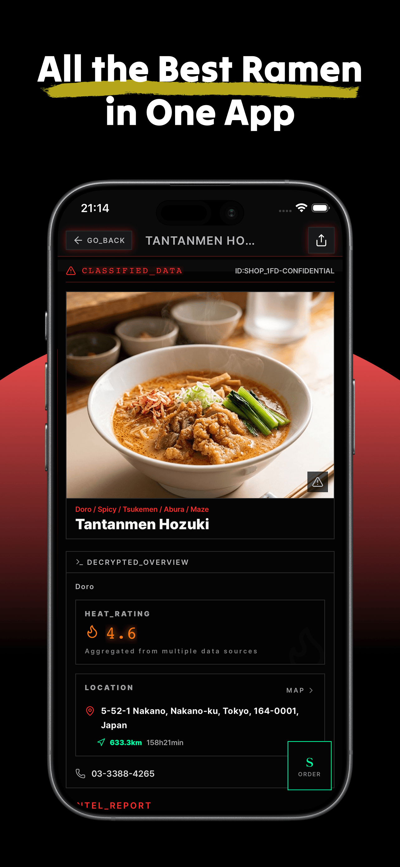 Shop detail: analytics data and shop information screen